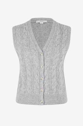 Vince Zopfstrick-Weste mit V-Ausschnitt