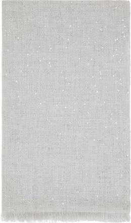 Brunello Cucinelli Cashmere and silk Diamond yarn scarf in Light Grey at Nordstrom