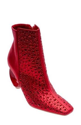 Lady Couture Breeze Rhinestone Pointed Toe Bootie in Red at Nordstrom Rack, Size 12