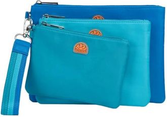Sundek Han Mini 3-Piece Pochette - Dames - Clutches - Blauw - ONE Size - Polyester - Tassen