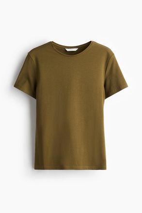 H&M Figurbetontes T-Shirt - Khakigr&uuml;n