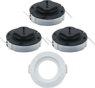 OEM Juego De 3 Cabezales De Desbrozadora 40097104304 Con Tapa De Base, Repuesto Para Stihl Fsa 57 Autocut C3-2 (n&uacute;mero De Modelo Que Comienza Con 5), Reem