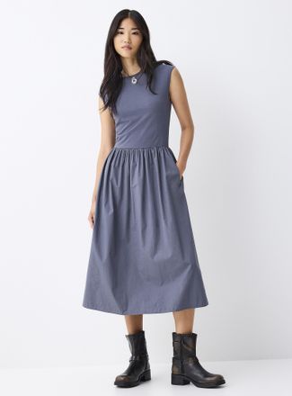 Twik Womens Mixed-media midi dress