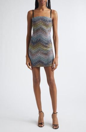 Missoni Metallic Zigzag Sequin Knit Minidress in Multi Blue Yellow Violet at Nordstrom, Size 4 Us