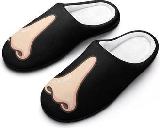 Generic Human Nose Slippers Men Winter Warm Cotton Anti-Slip Indoor Slip-Ons House Shoes