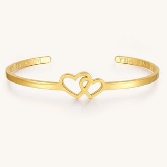 Mantra The Love Between A Mother And Daughter Knows No Distance - Heart Bracelet in Yellow Gold at Nordstrom