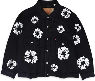 Denim Tears x Levis Black All Over Wreath Type-2 Denim Jacket