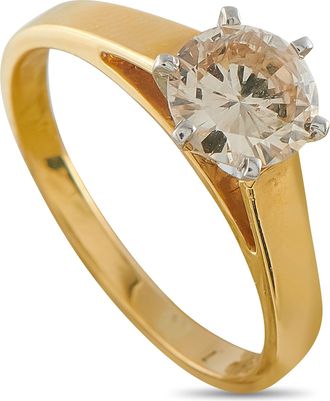 Luxury Bazaar 18K Yellow Gold 1.07ct Diamond Solitaire Ring MF16-070826