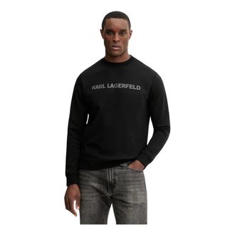 Karl Lagerfeld Hoodies & sweatvesten, Heren, Zwart, L, Katoen, Crewneck Sweatshirt