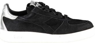 Diadora Zwarte Leren Dames Sneaker - Dames - Sneakers - Zwart - 36 1/2 EU - Katoen - Schoenen