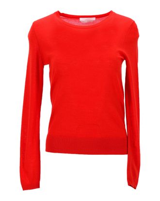 BOSS Boss Merino Super Fine Sweater in Red Wool