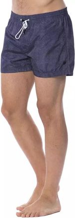 Roberto Cavalli Blue Polyester Mens Swim Trunk Clothing