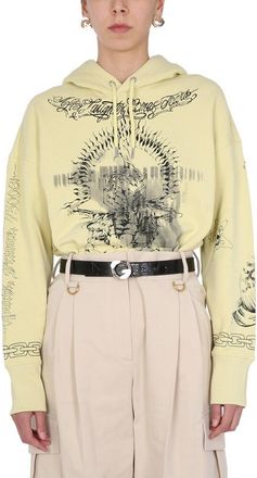 Givenchy Graphic Printed Cropped Hoodie