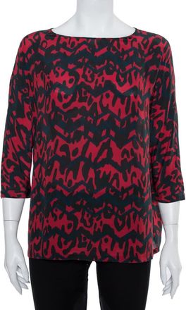M Missoni Multicolor Printed Silk Oversized Top