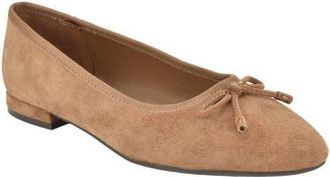 Calvin Klein Cyrie Bow Embellished Ballet Flat in Medium Natural at Nordstrom, Size 6.5