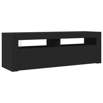 Berkfield Home TV Cabinet with LED Lights Black 120x35x40 cm | Size: 120 x 35 x 40 cm