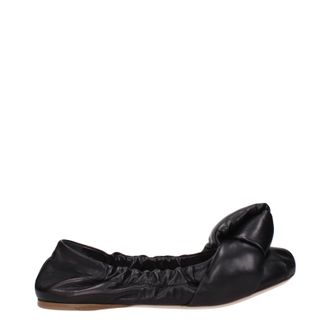 Miu Miu Damess Leren ballerinas zwart
