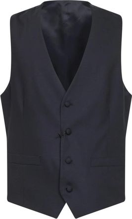 Lardini Geknoopt Gilet - Heren - Gillet - Blauw - L - Wol - Kostuums