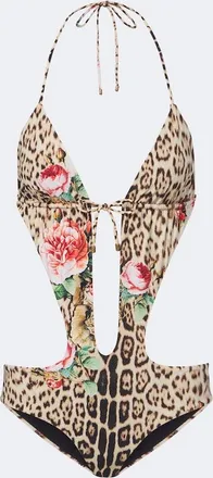 Roberto Cavalli Ba&ntilde;ador con estampado de leopardo