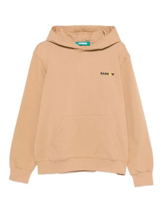 Barrow logo-print kangaroo-pocket hoodie - unisex - Cotton - L - Brown