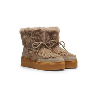 HUGO BOSS Platform boots with faux-fur uppers