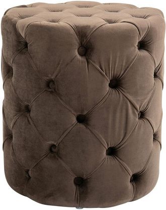 Clp Taburete Reposapies Drancy En Terciopelo Marrón oscuro M