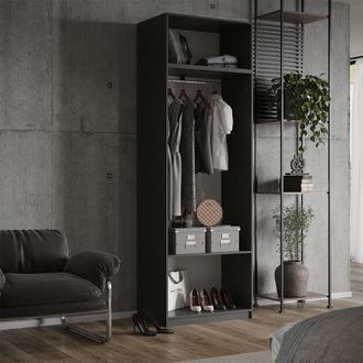 Vicco Armario De Ropa Elmo, Antracita, 80 X 40 Cm Lote De 2, Vicco