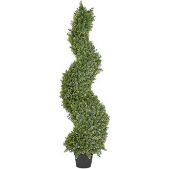 Beliani Beliani - Planta Artificial En Maceta Uso Interior Exterior Decoraci&oacute;n De Pl&aacute;stico Maceta Negra 126 Cm Spiral Tree