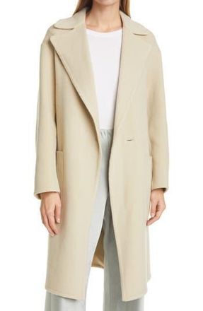 Vince Patch Pocket Belted Wool Blend Coat in Sepia at Nordstrom Rack, Size X-Small