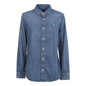 Ralph Lauren Denim Shirts, female, Blue, Size: 2XS Slim Fit Denim Shirt