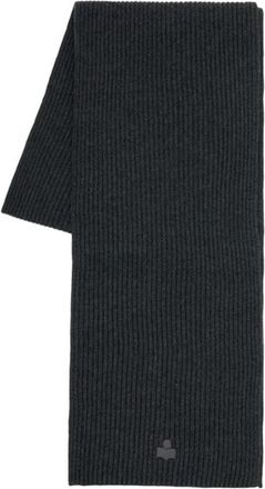 Isabel Marant Marion Ribbed Knit Scarf - Dames - Wintersjaals - Grijs - ONE Size - Katoen - Accessoires