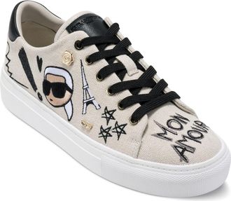 Karl Lagerfeld Cate Ikonic Sneaker in Soft White/Black at Nordstrom Rack, Size 11