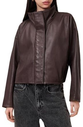 AllSaints Ryder Leather Jacket in Oxblood Red at Nordstrom Rack, Size Large