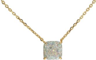 Kate Spade New York Pendants Mini Small Square Pendant Womens Necklace Womens Necklace Opal Glitter