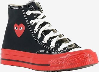 Comme Des Garçons Hohe Schnürsneakers Red Heart