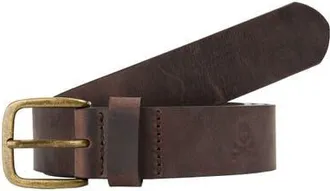 Scalpers Gold Buckle Leather Belt in Darkbrown at Nordstrom, Size X-Small/small
