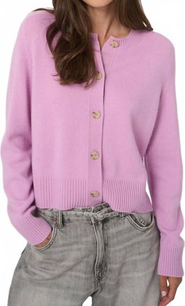 Repeat Cashmere Boxy Cardigan With Rib Trim In Glow
