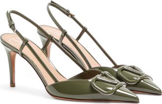 Valentino Garavani VLOGO Pointed Toe Slingback Pump in Oasis at Nordstrom, Size 10.5Us