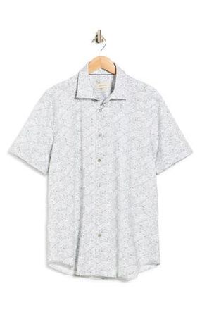 Bugatchi Short Sleeve Woven Shirt in Platinum at Nordstrom Rack, Size Xxx-Large