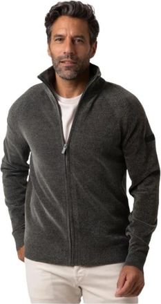 Roberto Ricci Design Velvet Rave Full Zip Knit - Heren - Vesten - Grijs - 4XL - Polyester - Truien & Vesten