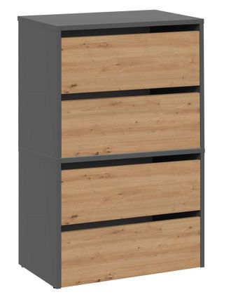 Hucoco Hucoco - Monz - Mueble Zapatero Modular - Dimensiones 60x36x88cm - 4 Puertas Plegables