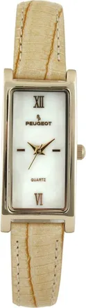 Peugeot Everyday Rectangular Tan Glossy Leather Watch- 35x18MM at Nordstrom