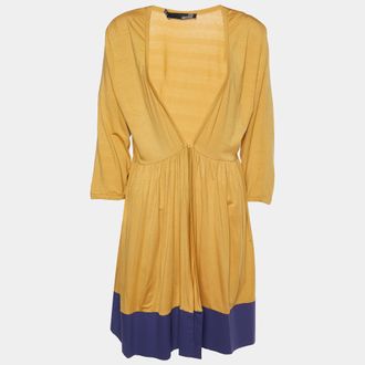 Love Moschino Yellow Knit Hook Front Shrug
