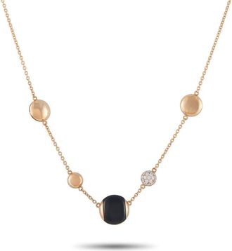 Roberto Coin Pre-Owned Roberto Coin 18K Rose Gold Diamond and Onyx Necklace RC34 050526