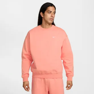 Nike Mens Solo Swoosh Fleece Crew in Orange | DX1361-844