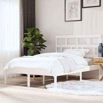 vidaXL Estructura De Cama De Madera Maciza Blanco 150x200 Cm Vidaxl