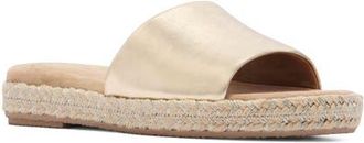 FRANKiE4 Lucia Espadrille Platform Slide Sandal in Gold Tumbled at Nordstrom, Size 7.5
