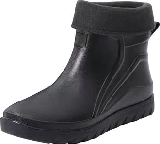 Generic Work Wellies Mens Steel Toe Waterproof, Pvc Short Garden Boots Warm Adjustable Anti-Slip Wellingtons Outdoor Insulated Rubber Wide Fit Work Rain Knee 