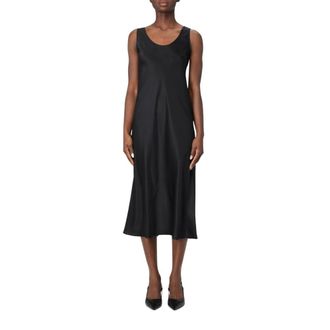 Max Mara Zijden Slip Midi Jurk - Dames - Casual kleedjes - Zwart - XS - Kleedjes