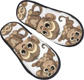 Generic Plush Mens Slipper background print Cotton Slipper Breathable Womens Slippers for Indoor Guest Ladies M